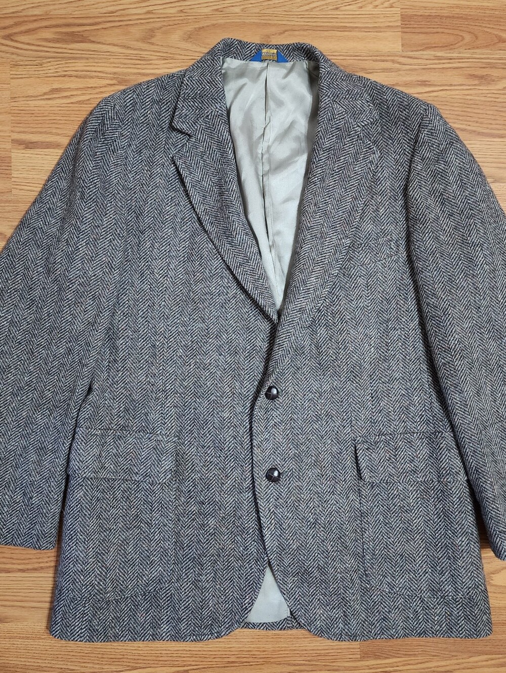 Vtg Pendleton Western Blazer Mens 46L Gray Wool Tweed Sport Coat USA Bi Swing